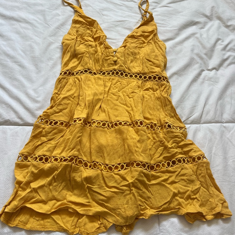 Hello Molly Yellow Tiered Ruffled Sundress